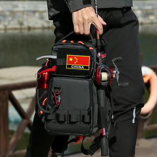 路亚包多功能斜挎专用谷麦竿包钓鱼防水工具女收纳便携双肩小背包