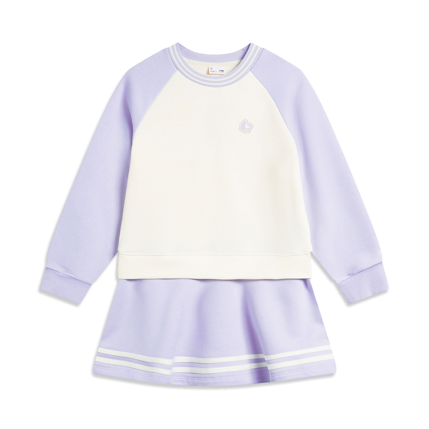 李宁运动生活系列女大童时尚拼色舒适休闲宽松连衣裙YSKU022