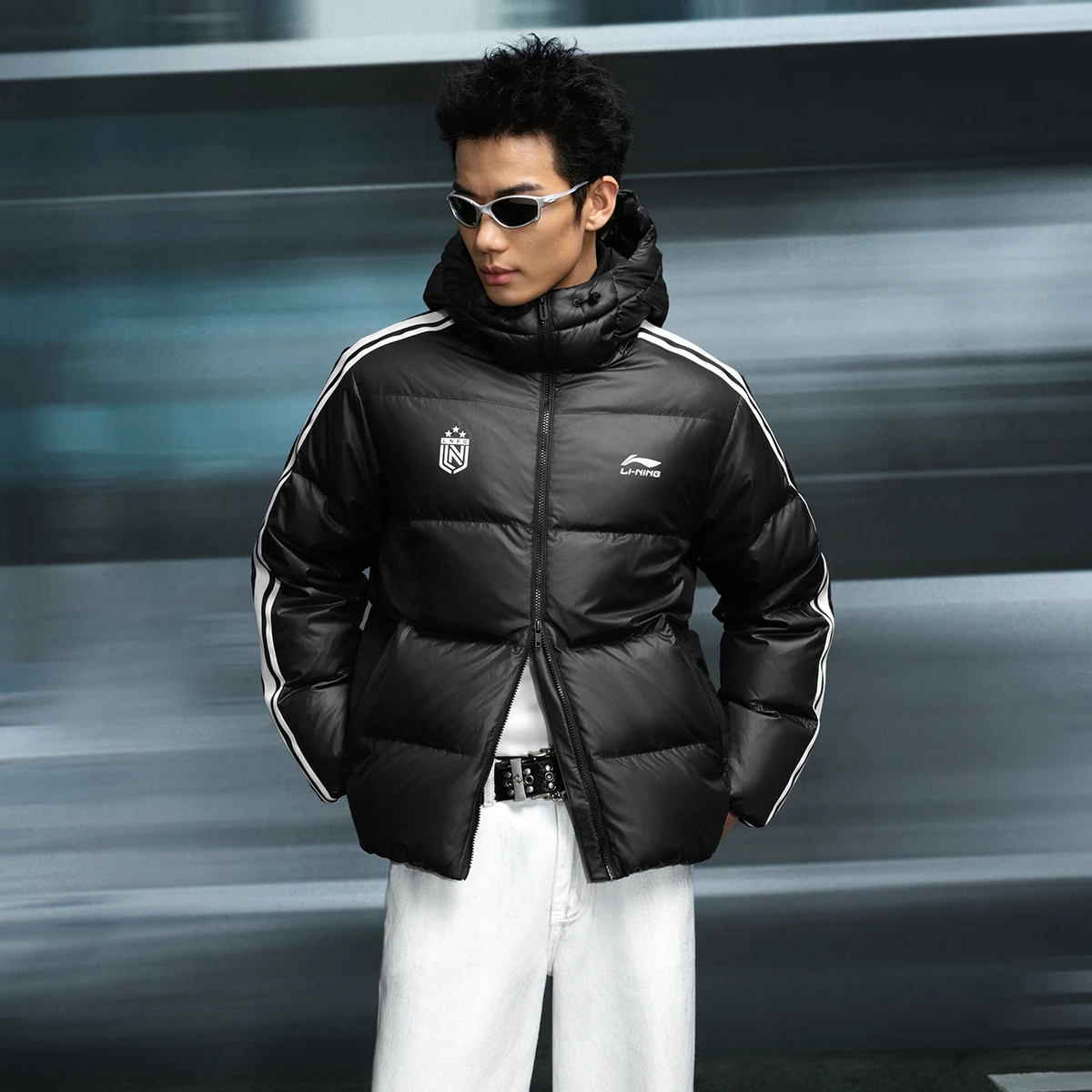 李宁火锅羽绒服男2025冬季鸭绒情侣保暖上衣短款连帽外套AYMV519