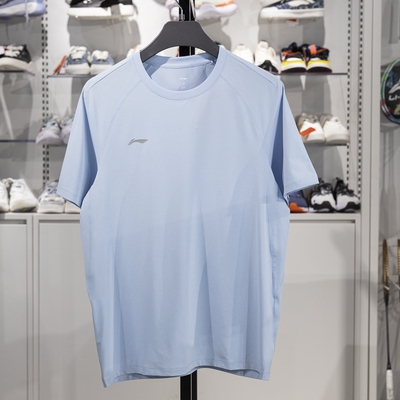 李宁速干短袖男2025夏季跑步运动轻薄宽松透气圆领T恤ATSV437LL