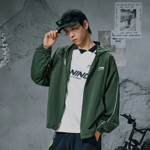李宁男女同款防泼水防风运动风衣2025新款连帽训练运动服AFDVH29