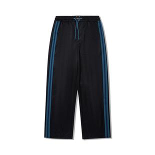 李宁INSULAiRE联名系列男子2025新款条纹宽松直筒裤卫裤AKLVA85