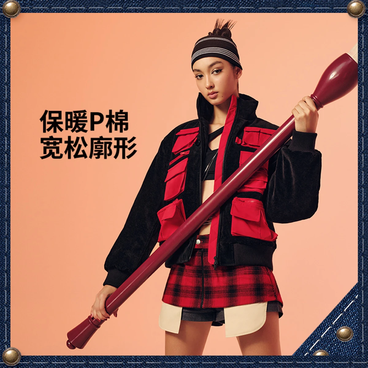 中国李宁ANDERSSON BELL联名系列女子2025新款宽松短棉服AJMV240