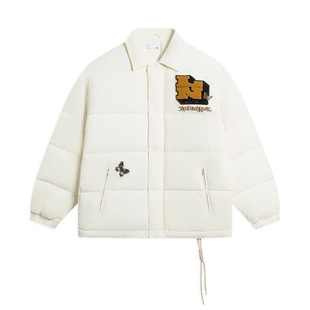 李宁羽绒服男款 滑板系列运动宽松白鹅绒短羽绒服AYMR539 2022冬季