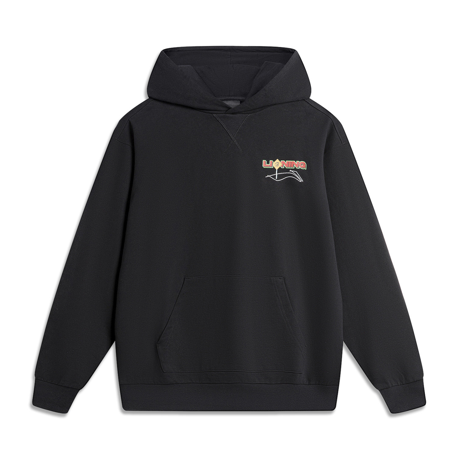 李宁卫衣男2024春新款滑板系列宽松针织套头连帽运动卫衣AWDU133