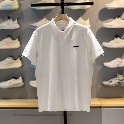 李宁男子凉感舒适短袖POLO衫