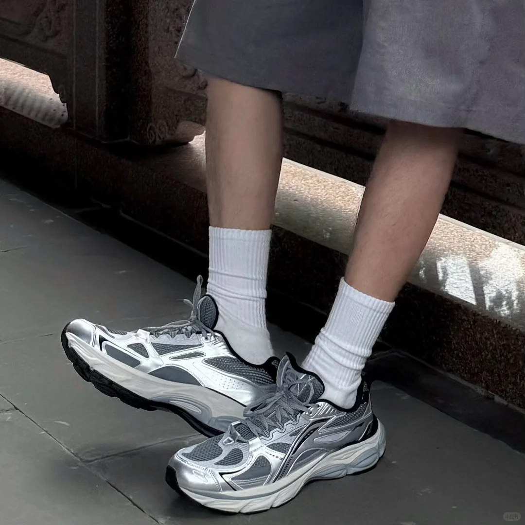 李宁扶摇BOOM男鞋老爹鞋2025新款透气回弹复古跑步运动鞋ARXV005