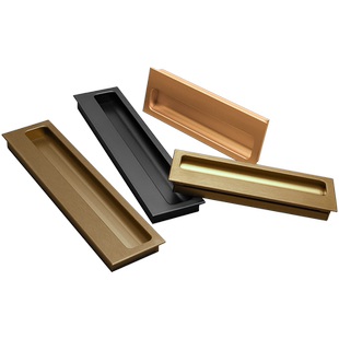 威法金/拉丝古铜金衣柜隐形拉手开槽嵌入式1米方形抽屉把手暗扣手