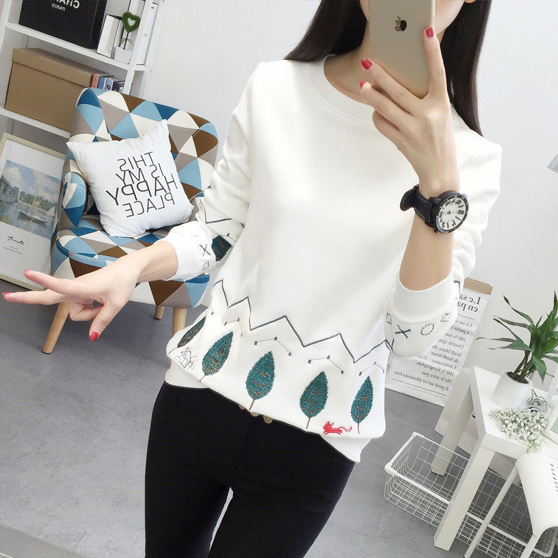 长袖t恤女2024新款秋冬体恤上衣韩版宽松学生加绒加厚保暖打底衫