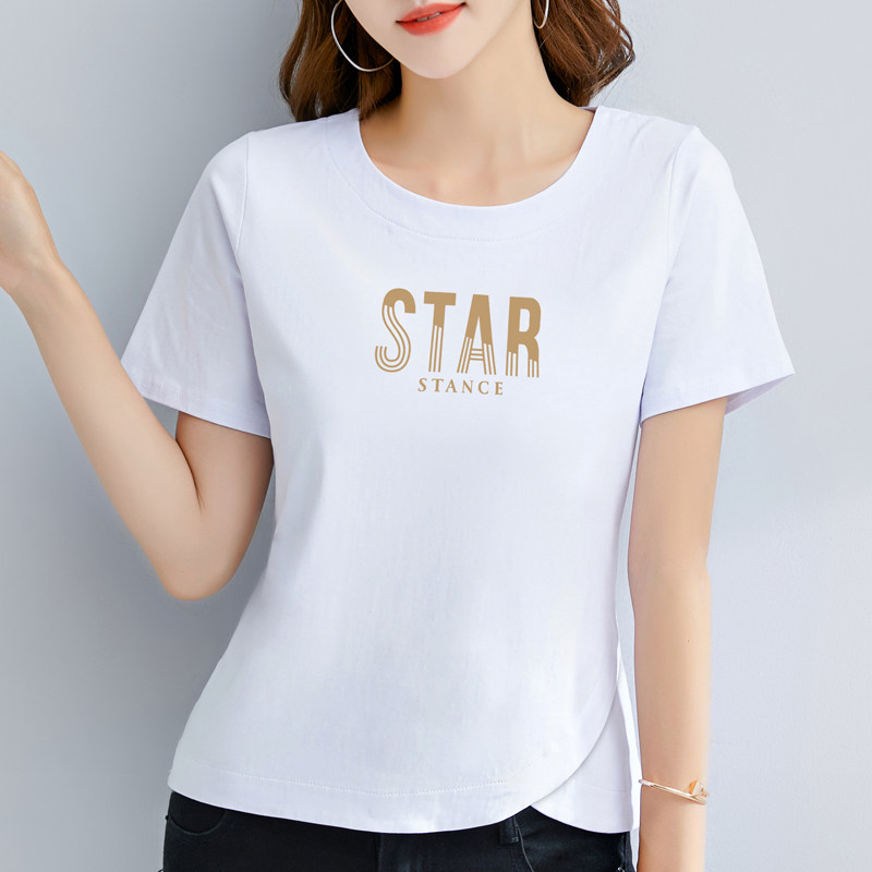 纯棉条纹短袖T恤女中年妈妈装夏季新款大码宽松遮肚显瘦洋气上衣