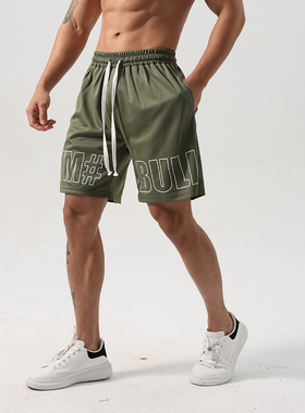 ORGN2024新款速干美式网眼运动短裤男宽松健身五分裤篮球户外中裤