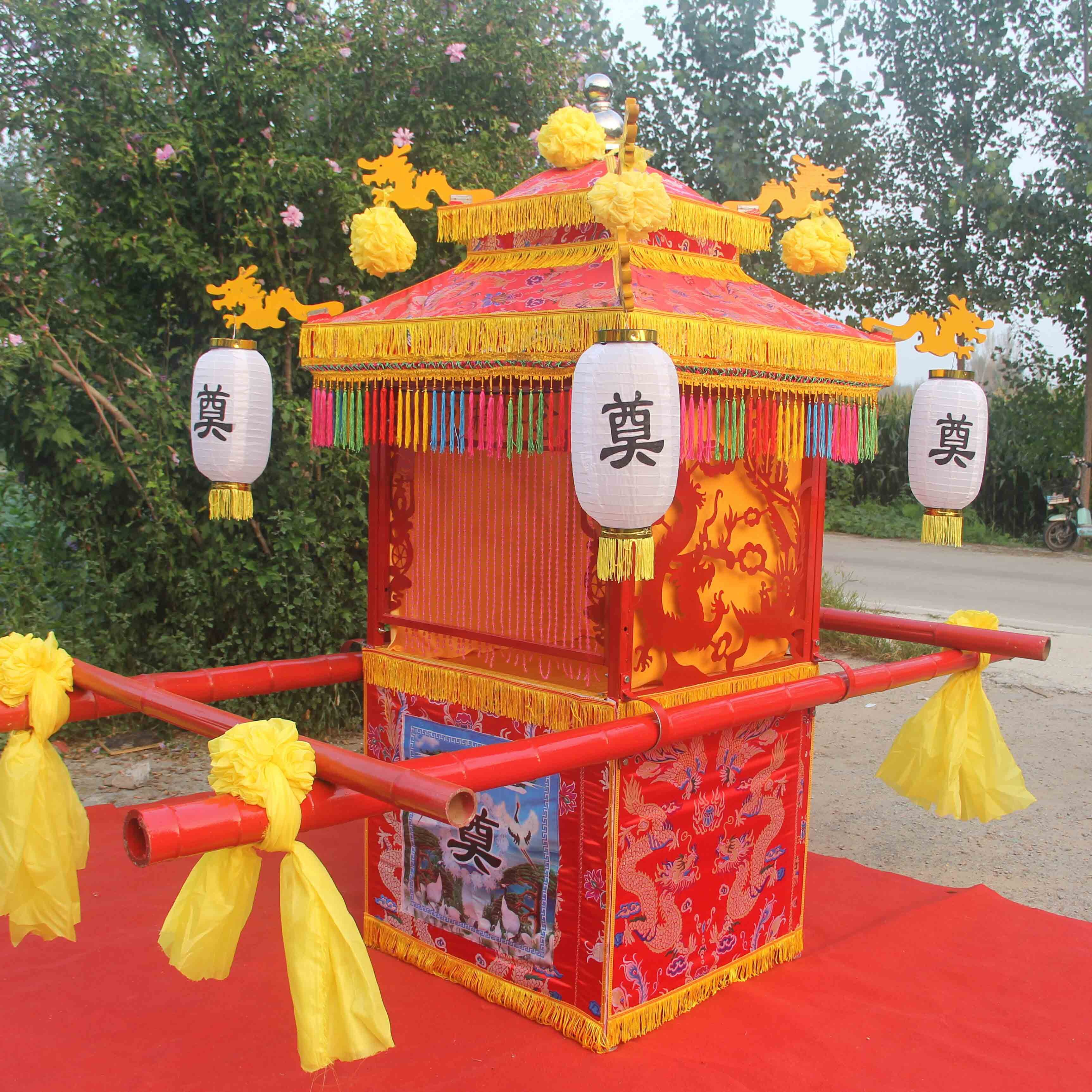 白事花轿天堂花轿殡葬轿子抬骨灰盒轿折叠抬照片轿厂家直销抬遗相