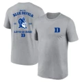Duke Blue Devils Back Print Quick-Dry Short Sleeve T-Shirt - Gray