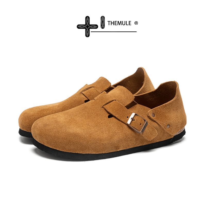 themule勃肯鞋软木鞋足弓真皮