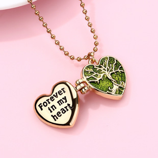 创意爱心生命树可打开相盒个性闺蜜情侣项链开合磁吸吊坠饰品一对