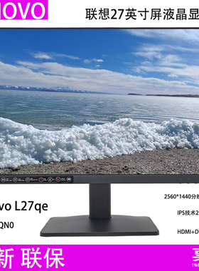 全新Lenovo联想L27qe 27英寸IPS 2K屏F25270QN0窄边框壁挂DP+HDMI