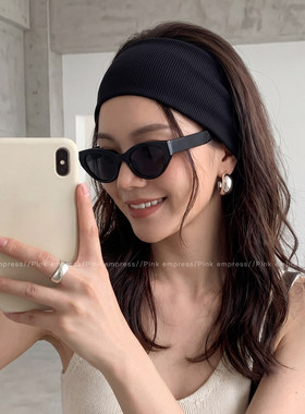黑色宽边发带女不勒头日常外戴压发发箍户外运动吸汗发卡头饰头箍