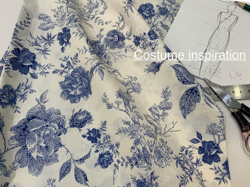 国风衣服裙子青花瓷蓝印花纯棉布