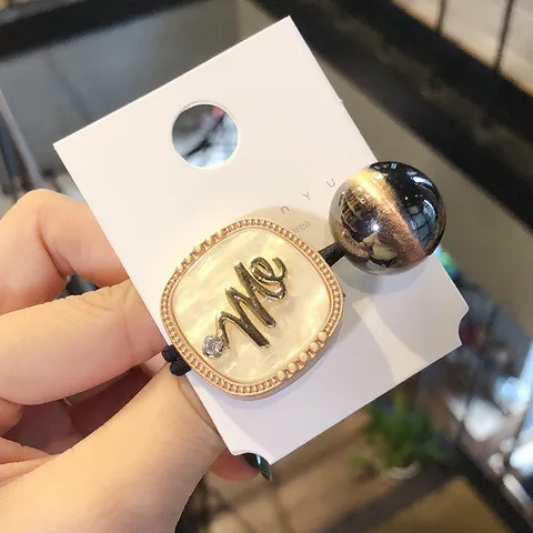 发饰同款马尾成年简约韩国方块东大门发圈字母女日韩头绳发绳