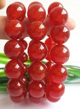 赠送2A精品情侣级】【手串红玛瑙天然鉴定书手饰玛瑙宝石手链