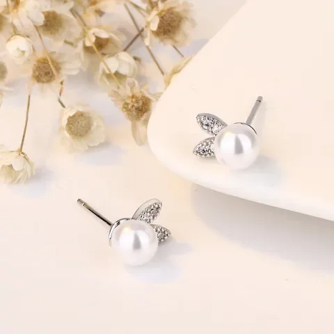 时尚女项链百搭日韩s925银针兔子耳钉新款兔年简约2023年珍珠套装