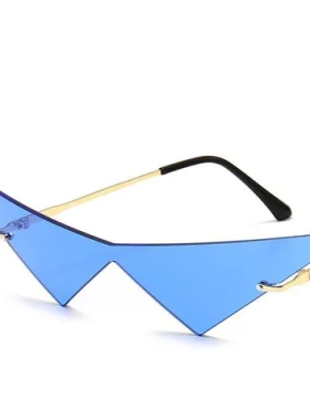 新款走秀装时尚街拍太阳镜个性嘻哈男女欧美大三角