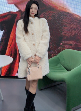 2025冬新加厚中长款羊羔毛年轻款皮毛一体毛毛环保皮草女外套大衣