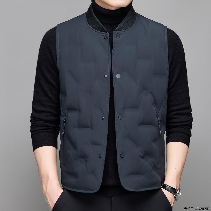 立领羽绒马甲男冬季轻薄款内胆保暖背心时尚潮流宽松无袖马夹外套