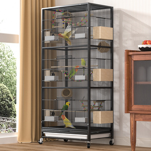 鸟笼鹦鹉笼子新型防溅洒罩豪华别墅大号专用笼全套玄凤画 画眉鸟