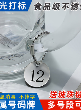 幼儿园水杯茶杯不锈钢号码牌数字金属名字小吊牌编号牌记号牌定制