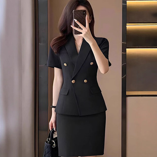 短袖西装套装女夏季薄款2025新款气质工装职业经理工作服夏天西服