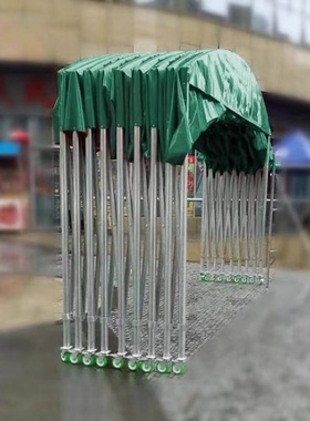 收缩仓库推拉篷户外移动遮阳棚折叠防雨蓬伸缩式雨棚大型排档帐篷