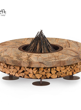 意大利进口AK47 Ercole marble户外酒店名宿别墅定制真火取暖壁炉