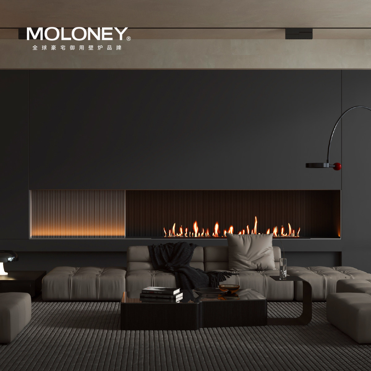 MOLONEY莫洛尼EVA高端系列智能酒精真火壁炉取暖器家用装饰室内