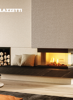 Palazzetti意大利进口燃木壁炉EMBL WT高端奢华三面观火嵌入取暖