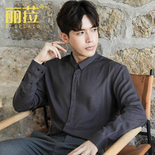 冬季 韩版 男士 潮流法兰绒正装 青年加厚加绒保暖衬衣棉 长袖 磨毛衬衫