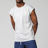 ANVTT美式 速干外穿宽肩上衣 黑色坎肩夏季 篮球运动背心无袖 T恤男士