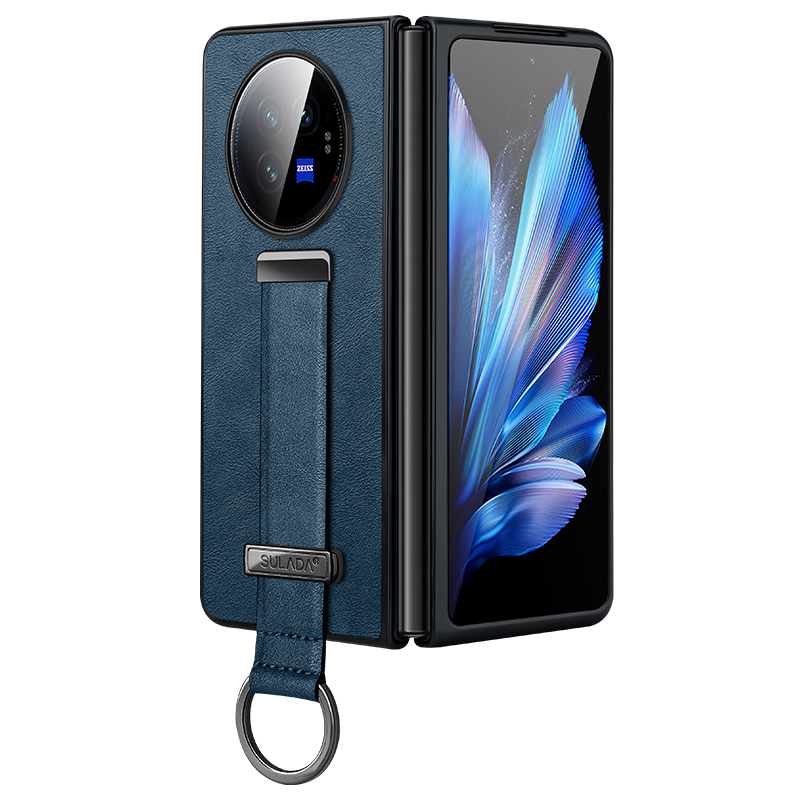 vivoxfold3皮革轻奢风腕带支架壳