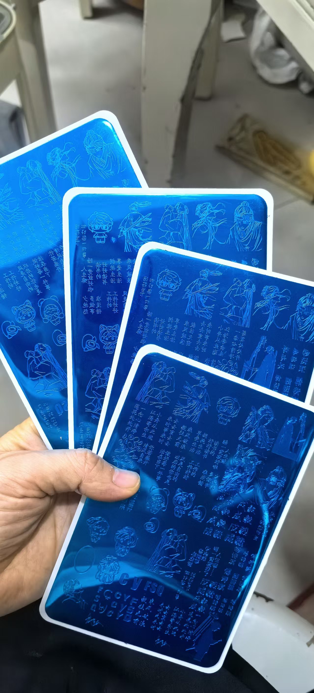 定制模板不锈钢美甲印花指甲图中国风花园图定做图案转印模具