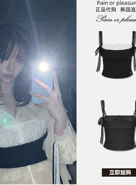 【韩国直邮】柳智敏|ASA|同款painorpleasure系带百搭吊带