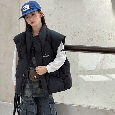 中大童儿童90白鸭绒马甲