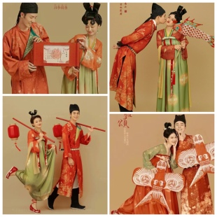 唐宫夜宴古代中式婚纱照摄影道具明制汉服订婚书手提钻鱼灯笼风筝