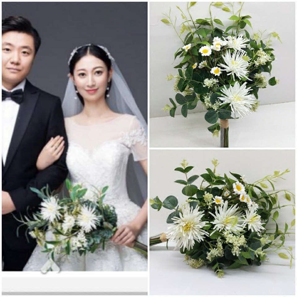 影楼婚纱摄影道具手捧花旅拍外景手工新娘花束韩式森系海景手捧花