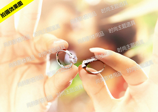 高档绒布戒指盒婚纱摄影道具旅拍求爱影楼拍照拍摄婚礼求婚首饰盒