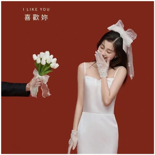 韩式仿真领证新娘手捧花婚礼复古婚纱摄影拍照道具郁金香手工花束