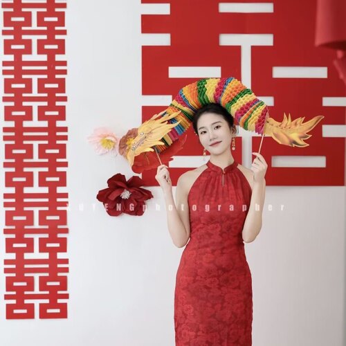 喜字道具新款外景纸龙卡纸