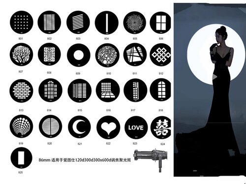 爱图仕GOBO投影片直径86mm聚光筒插片闪光灯神牛聚光筒片专用插片