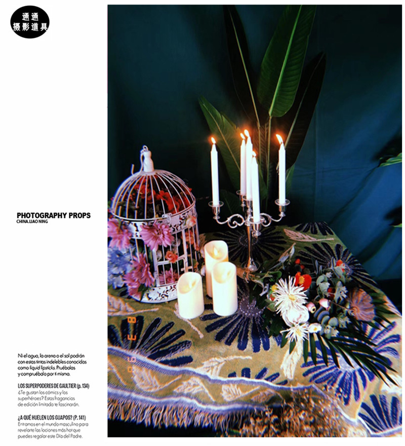 法式婚纱摄影布景装饰道具北欧式风烛台影楼创意个性写真长方桌椅