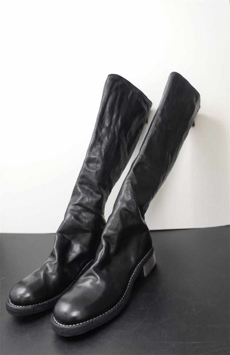 折扣清仓guidi7910zi铁皮跟马皮长靴 水洗复古做旧马丁靴高筒