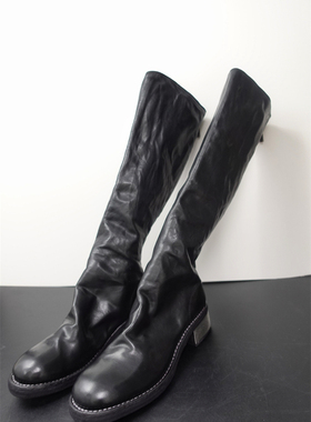 手工限定新款guidi7910zi铁皮跟马皮长靴 水洗复古做旧马丁靴高筒